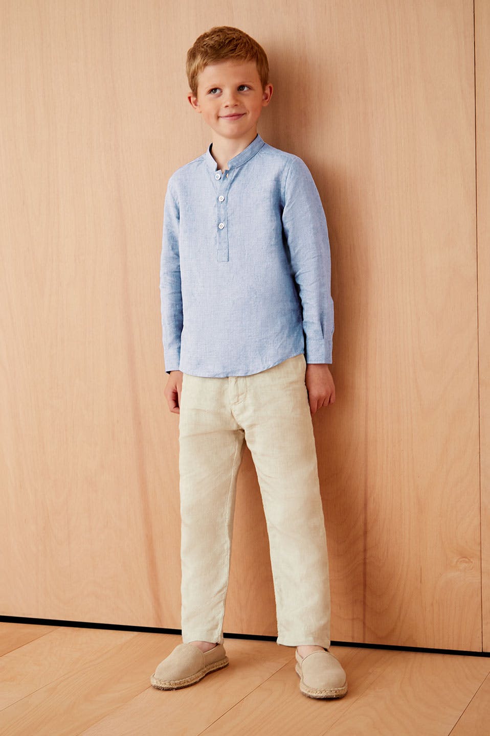 Luca Faloni Model Wearing Linen Shirt and Linen Trousers
