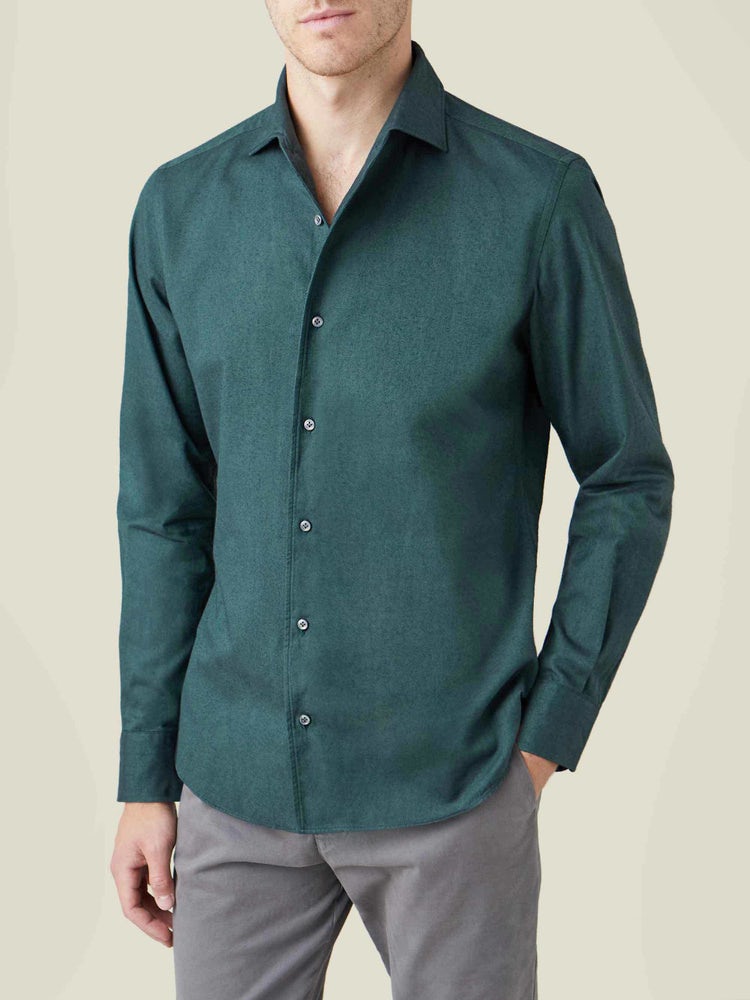 Men's Blue Brushed Cotton Shirt