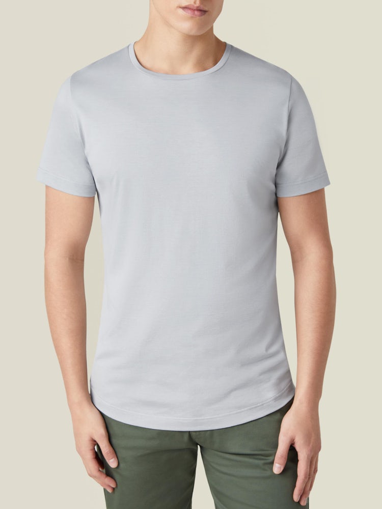 Lucca Luxury Touch Cotton and Silk T-Shirt Grey