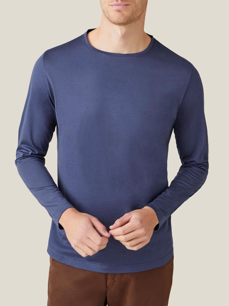 Lucca Luxury Touch Cotton and Silk T-Shirt Grey – Collars & Co.