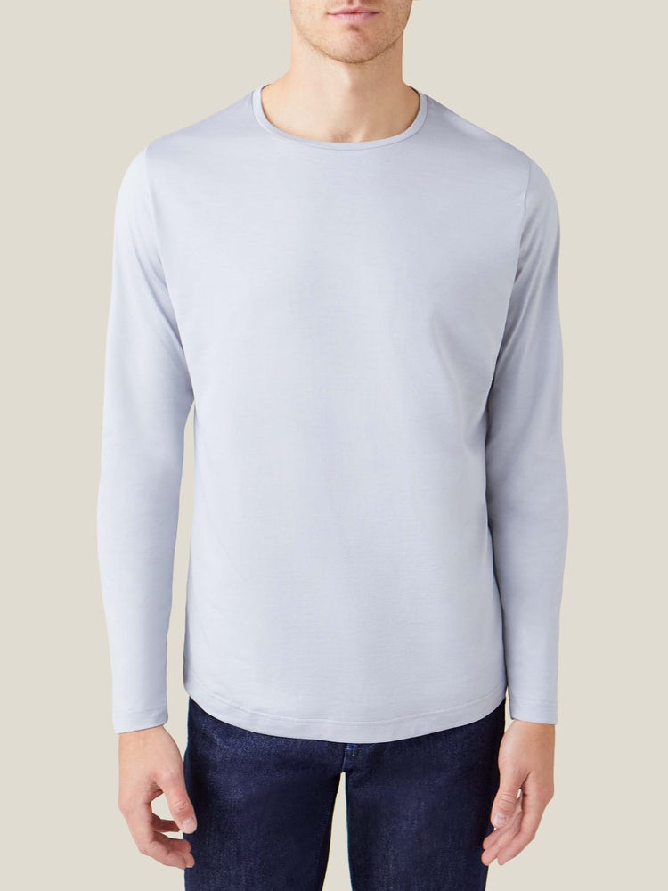 Lucca Luxury Touch Cotton and Silk T-Shirt Grey – Collars & Co.