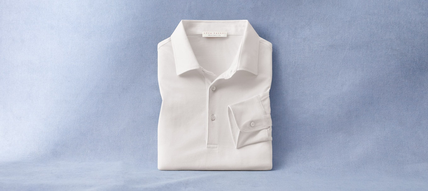 Luca Faloni White Silk-Cotton Polo Shirt