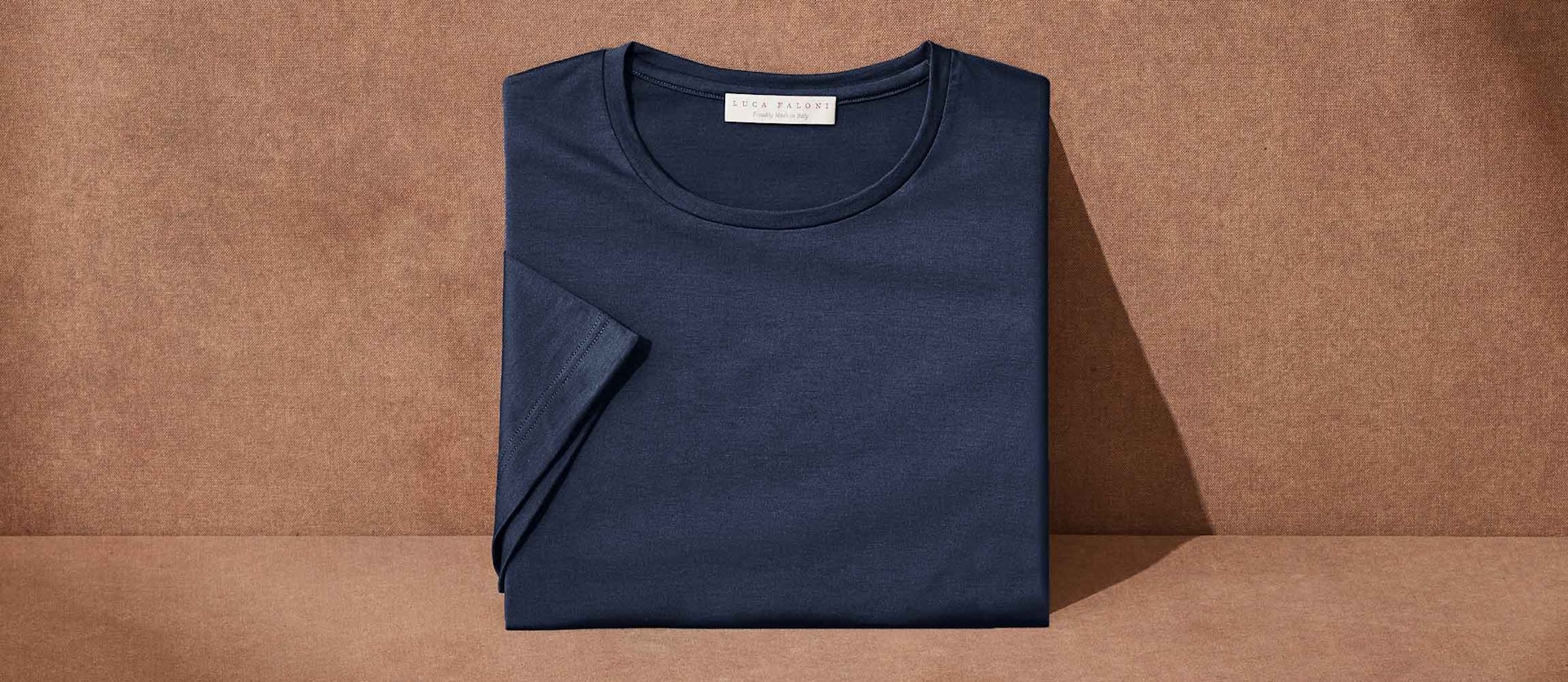 Luca Faloni Midnight Blue Silk Cotton T-Shirt
