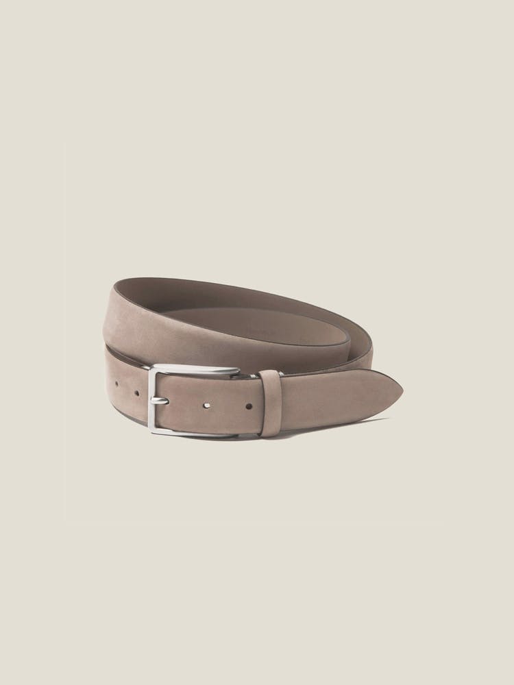 Hazelnut Brown Nubuck Leather Belt | Luca Faloni