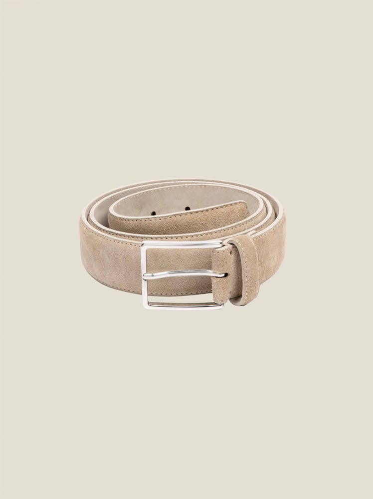 Camel Beige Classic Suede Leather Belt