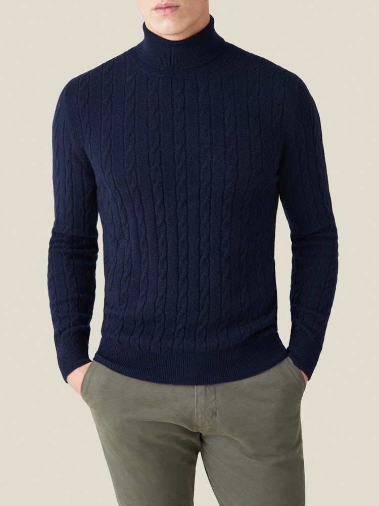 Cable Knit Roll Neck
