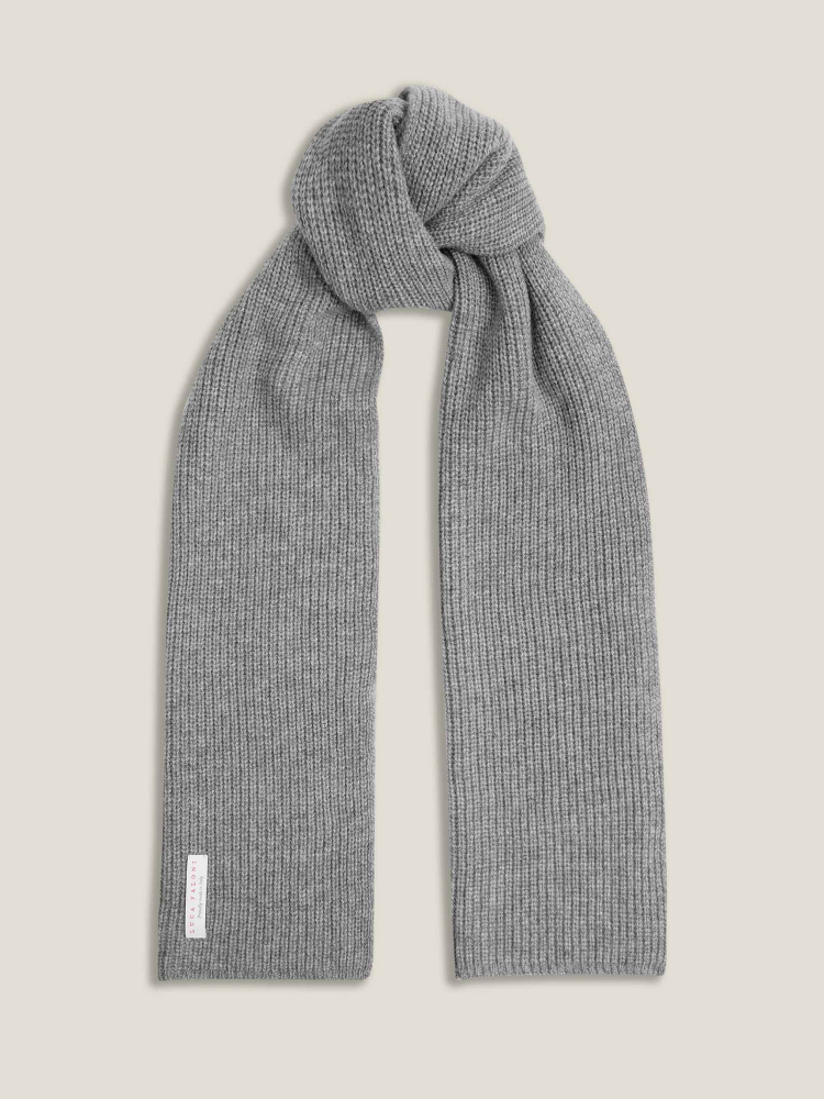 Light Grey Chunky Knit Cashmere Scarf | Luca Faloni