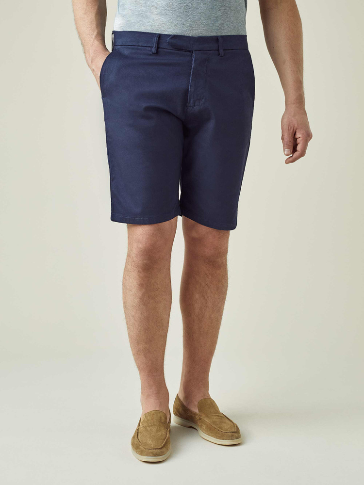 Wool Twill Trompe L'Oeil Paperbag Shorts - Luxury Blue